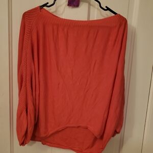 Chic Coral Off-Shoulder Blouse